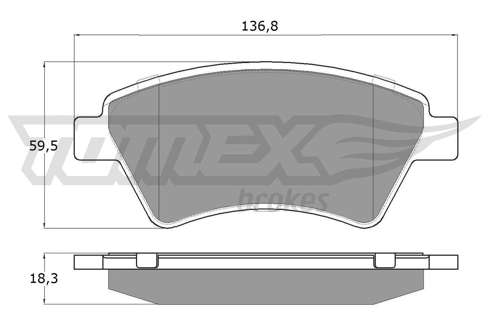 Obrázok Sada brzdových platničiek kotúčovej brzdy TOMEX Brakes  TX1354